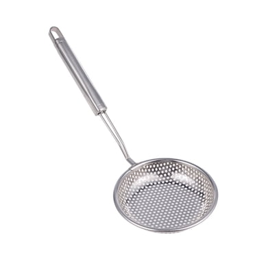 Miangastore Stainless Steel Colander Scoop Hot Pot Slotted Spoon Skimmer Food Serving Ladle Frying Strainer Kitchen Utensil for Home Restaurant - 12cm (Silver)