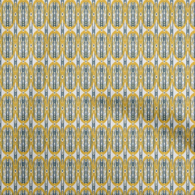 oneOone Tissu en Coton Jaune Cambrique Tissu Géométrique pour Robe Tissu Imprimé au Mètre 56 Pouces de Large