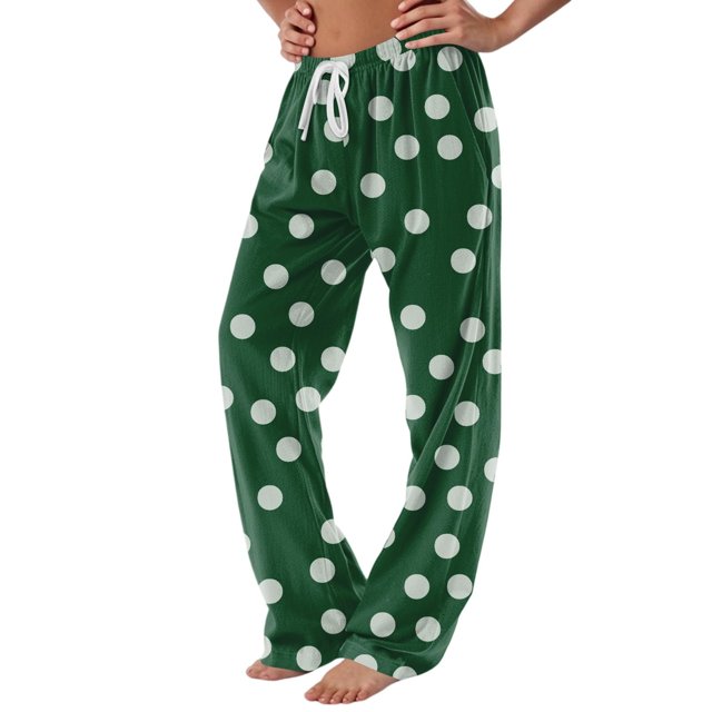 fatyb Lounge Pants for Women Printed Pajama Pants with Drawstring Womens Comfortable Wide Leg Pants