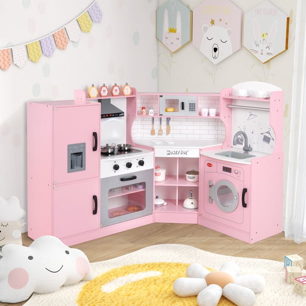 まきっち Honeyjou Corner Play Kitchen Toddler Kitchen Playset with Range