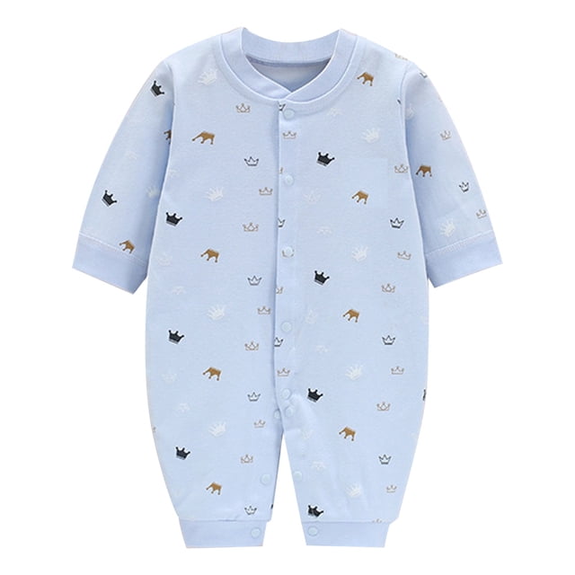 MeetoTime Baby Clothes Cotton Jumpsuits Buttons V-Neck Long Sleeved Long Newborn Infant Rompers Crawling Clothes
