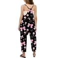 thumbnail image 4 of Girls Overall Bow Print Summer Rompers for Girls Loose Casual Rompers with Pockets Cute Summer Clothes 13-14 Y, 4 of 6