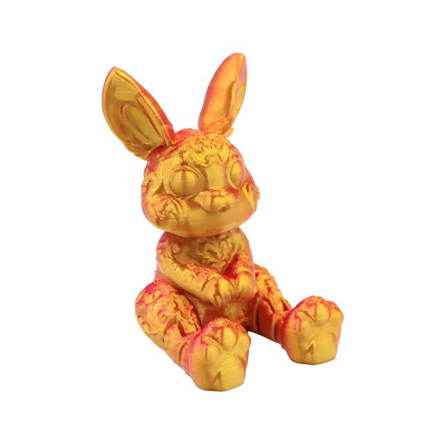 Sculpture de Lapin de Pâques Imprimée en 3D Tenant un Oeuf Festif pour une Décoration de Table Joyeuse