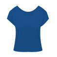 thumbnail image 4 of Charmgo Hauts pour Femmes Hauts d'Été pour Femmes Chemises à Manches Courtes Col Rond Tunique Mignonne et Tendance Blouses Hauts de Sortie Hauts Grande Taille pour Femmes Bleu G, 4 of 4