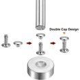 thumbnail image 4 of 200 Sets Leather Rivets 8 x 8mm Metal Double Cap Rivet Snaps Studs Fasteners with 3pcs Setting Tools Rivets for Leather Craft DIY Repair Decoration, Silver Tone, 4 of 7
