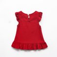 thumbnail image 4 of LLYWEY Toddler Girls Ruffle Tops, Baby Girl Linen Ruffles Hem Sleeveless T-Shirts, Kids Solid Color Keyhole Back Summer Round Neck Sleeveless Loose Casual Blouses Shirts, Style-T-12, Red, 12 Months, 4 of 9