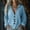02 Sky Blue, variant on Weiqiqre Tops for Women Trendy Cotton Linen Tunic Shirts Button Down Long Sleeve Blouse Tops Beach Cover Up