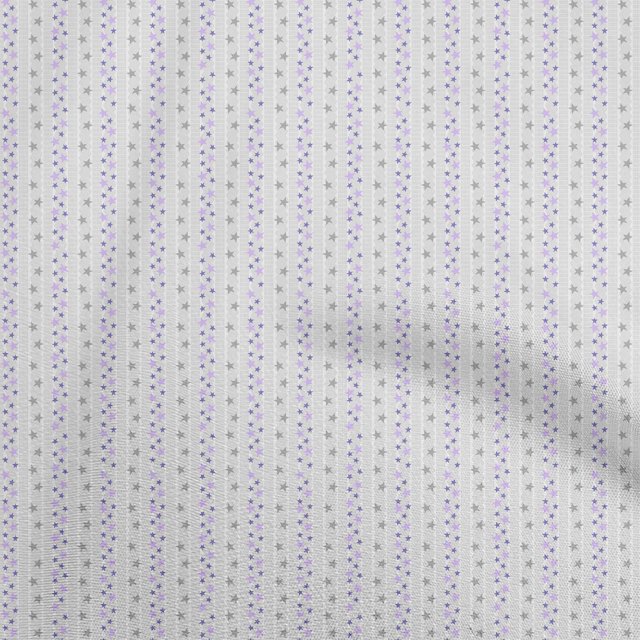 oneOone Cotton Poplin Purple Fabric Stars Sewing Craft Projects Fabric Prints By Yard 42 Inch Wide