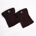 thumbnail image 5 of Brown Socks Winter Warm Boot Cuffs Crochet Knitted Boot Cuffs Short Leg Boot Topper Socks Short Ankle with Slouch Button Design for Women Girls, 5 of 5