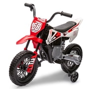 Yiwa 12V Kids Electric Dirt Bike, Ride-on Motorcycle for Kids with Training Wheels, Twist Throttle, Built-in Music, and Safe 3MPH Maximum Speed