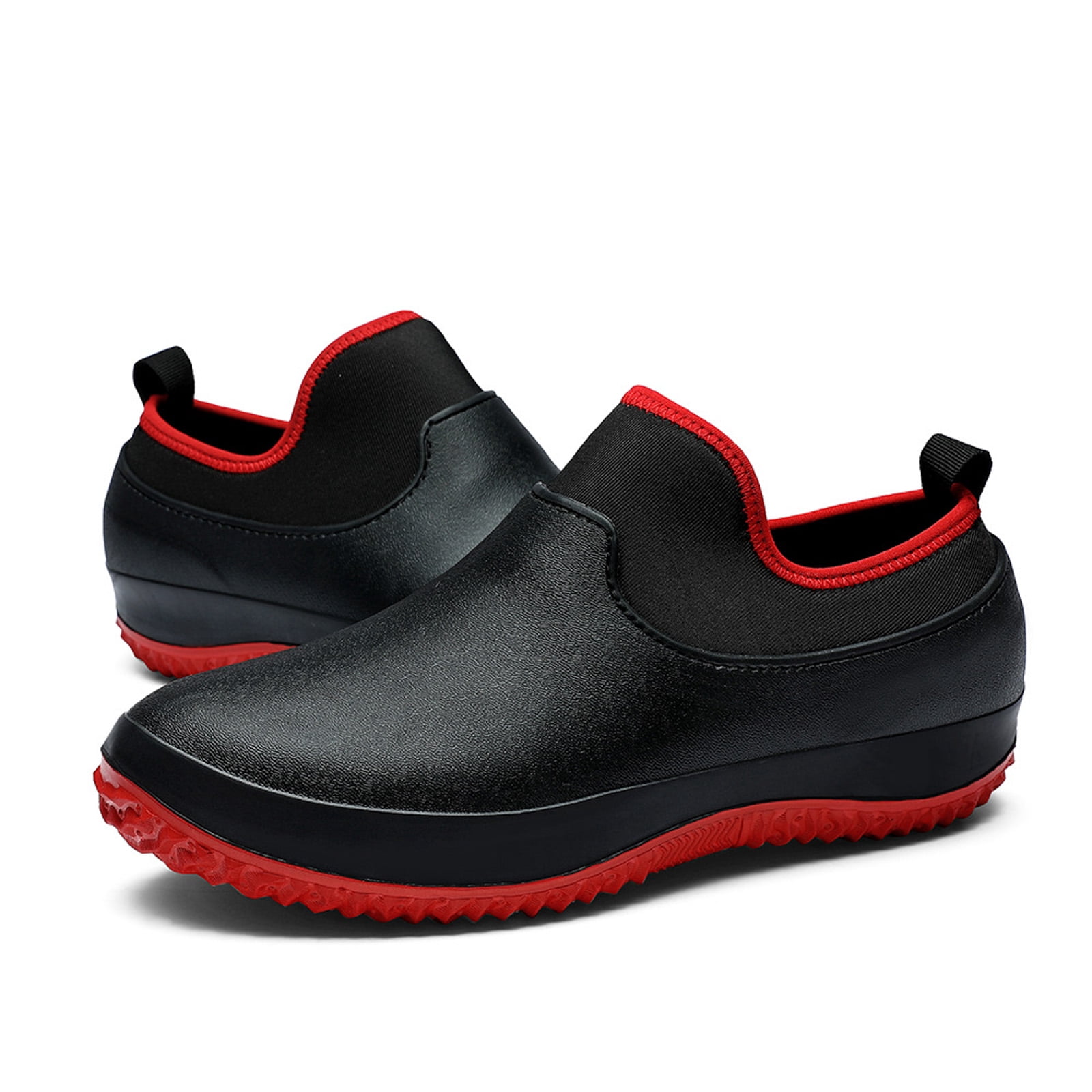 Mens Non Slip Food Service Chef Shoes EVA Waterproof Slip-On Garden Work Walking Shoes for Kitchen Restaurant