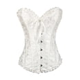 thumbnail image 1 of Esquirla Femmes Floral Corset Robe Camisole Réservoir Vintage Spirale Acier Désossé Dentelle jusqu'à Blanc, 1 of 8