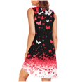 thumbnail image 4 of Ovzne Robes d'Été pour Femmes Robe Femmes Femmes Imprimé avec Poches Chemises de Nuit Sans Manches Vêtements de Nuit devant Plissé Nuisette Col Rond Robe de Nuit Robe de Vacances Imprimée Liquidation, 4 of 5
