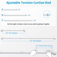 thumbnail image 3 of Shower Curtain Rod - Adjustable Tension Spring Shower Curtain Rod Tension Premium Stainless Steel -Slip No Drilling No Rust for Bathroom, 3 of 7