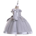 thumbnail image 4 of Robes Fille Robe Formelle Fille Robe Grise Fille Robes de Printemps Fille Robes Fille Taille Mode Fille, 4 of 6