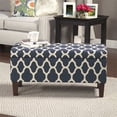 thumbnail image 4 of HomePop Large Upholstered Rectangular Storage Ottoman Bench with Hinged Lid, Navy Geometric, 4 of 20