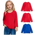 thumbnail image 2 of ZACPNCV Chandails Molletonnés à Col Rond pour Filles 3 Pcs, Chandails à Manches Longues pour Enfants, Hauts, Chandail d'Automne, Rouge, 8-9 Ans, 2 of 8