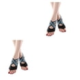 thumbnail image 1 of ZheElen 1 Pair Toeless Socks Portable Yoga Ballet Dance Half Toe Shockproof Sock Green M 2Set, 1 of 1