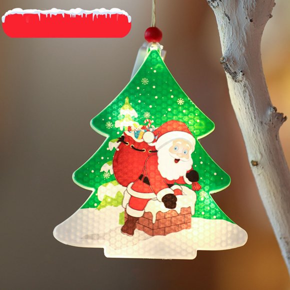 Christmas Window Curtain Lights with Snowflake Santa Reindeer Designs, LED Garland for Indoor Holiday Decor Battery Operated Festive Atmosphere Lighting