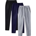 thumbnail image 1 of AherBiu 3PCS Sweatpants for Men Fleece Lightweight Drawstring Elastic Waisted Pants with Pockets Athletic Gym Running Trousers, 1 of 8