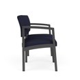 thumbnail image 4 of Lenox Steel Reception Waiting Room Loveseat / Charcoal Steel / Navy Blue, 4 of 5