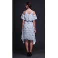 thumbnail image 2 of Bimba Robe à Volants Imprimée Florale Bleue pour Femmes Épaules Dénudées - Grande, 2 of 6