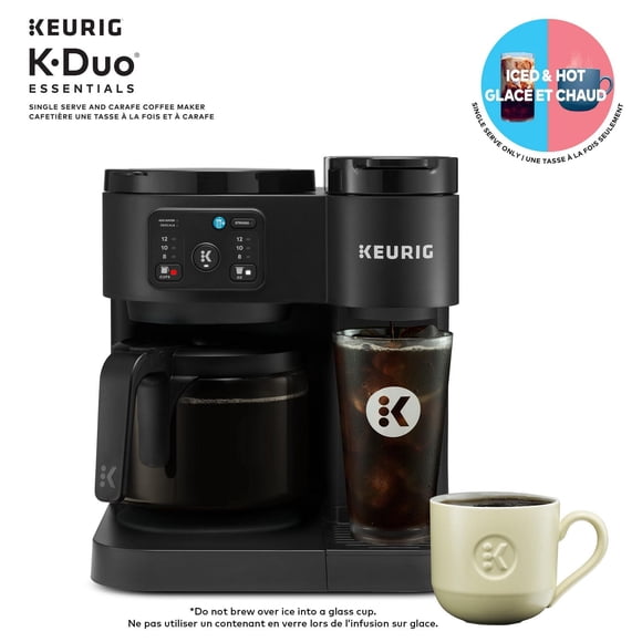 Cafetière une tasse à la fois pour capsule K-Cup et à carafe Chaud et Glacé Keurig K-Duo Essentials, Gen 2