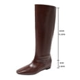 thumbnail image 4 of Black Long Boots Women's LowHeeled Boots, Large Size, Solid Color, Comfortable HeightEnhancing, Long Fall/Winter Boots, 4 of 9