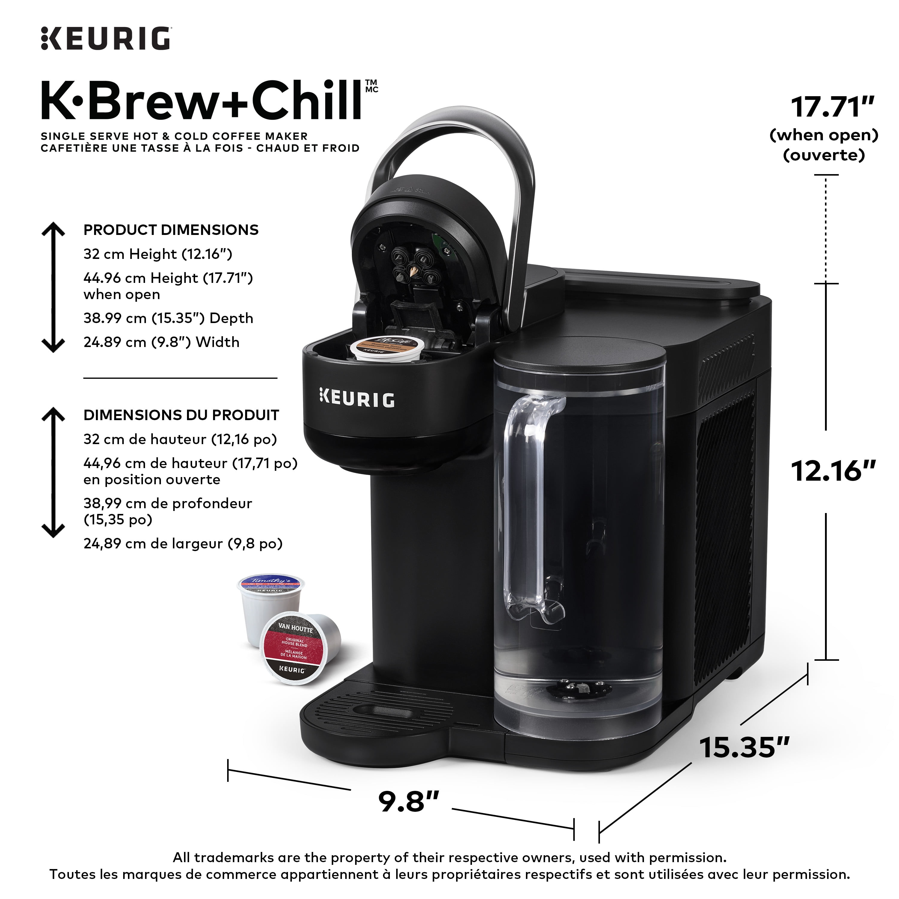 Cafetière une tasse à la fois pour capsules K-Cup, chaud et froid, K-Brew+Chill