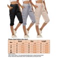 thumbnail image 4 of Innerwin Capri Pant High Waist Ladies Bottoms Workout Solid Color Buttons Decor Trousers Black S, 4 of 4