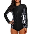 thumbnail image 4 of Charmo Maillot Dermoprotecteur à Fermeture Éclair devant pour Femmes, Haut Maillot Dermoprotecteur à Manches Longues, Chandail de Bain de Protection Solaire, 4 of 7