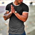 thumbnail image 3 of BOBOGOJP T-Shirts pour Hommes Coupe Régulière Manches Courtes Col Rond (Gris,TTG), 3 of 4