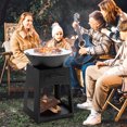 thumbnail image 4 of Gymax Patio Fire Pit w/ Firewood Log Rack Outdoor Wood Burning Fireplace w/ Grill & Ash Box, 4 of 9