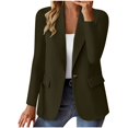 thumbnail image 1 of ManxiVoo Professional Womens Blazer Cardigan Open Front Lightweight Office Wear Versatile Spring Layering Piece XXXL Size Coffee, 1 of 6