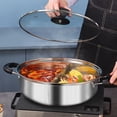 thumbnail image 2 of DOLITY Hot Pot with Divider Cooking Pot with Lid Two Flavor Soup Pot Hot Pot Cooker for 32cm, 2 of 9