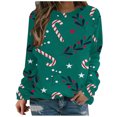 thumbnail image 2 of Sweatshirt de Noël pour Femmes 2023 Mode Imprimé Manches Confortable Respirant Col Rond en Solde, 2 of 5