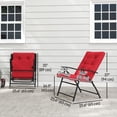thumbnail image 3 of Foldable Lounge Chair, Fabric Upholstered Recliner with Armrest, Red, 3 of 10