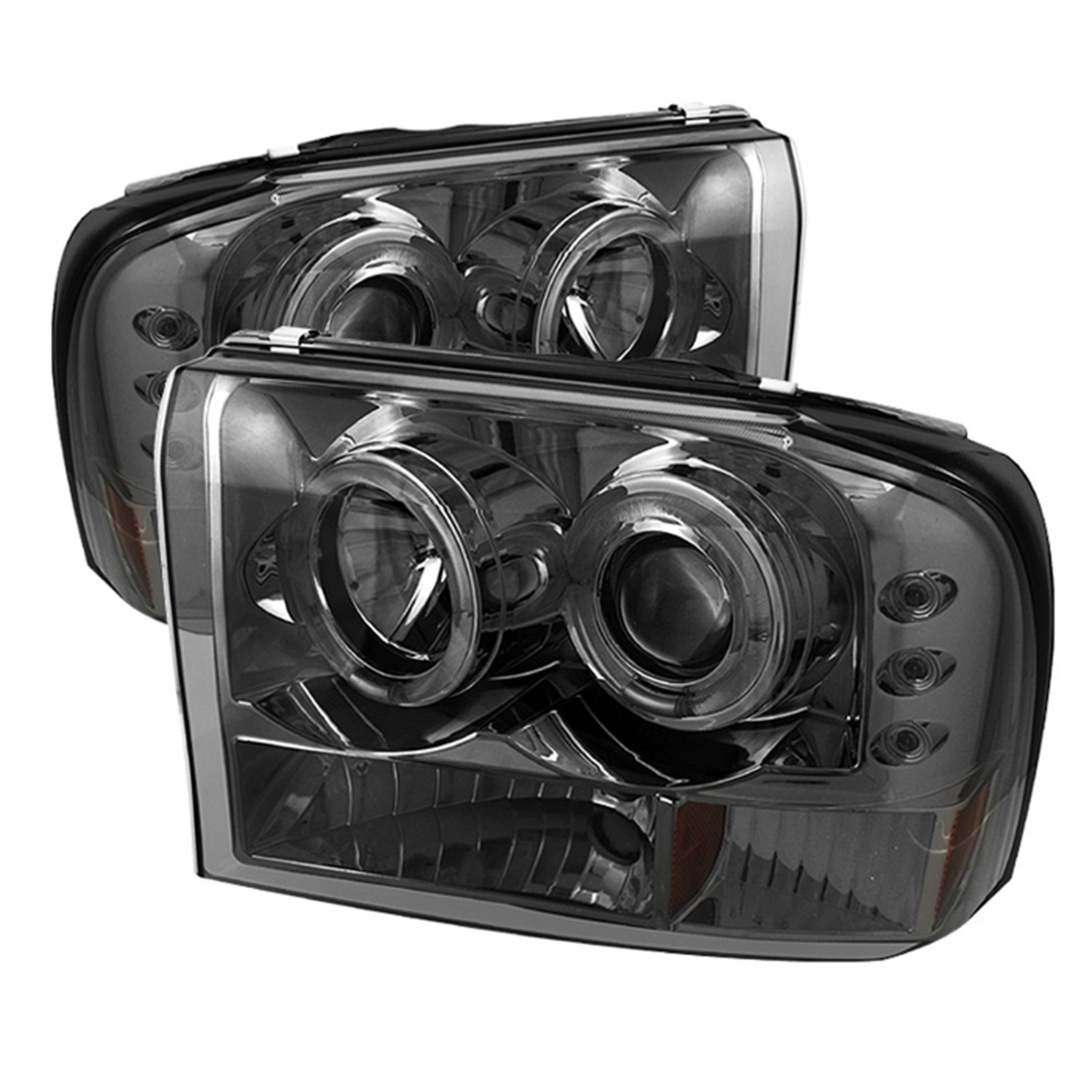 Spyder Auto 5010353 Ford F250 Super Duty 99-04 / Ford Excursion 00-04 1 Pce Projecteurs Phares - Version 2 - Halo LED -