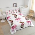 thumbnail image 4 of Erosebridal Cute Rabbit Bedding King Comforter Set,Kawaii Bowknot Bedding Sets King with Comforter,Girls Room Decorative,Reversible,Lightweight,3 Pieces, 4 of 7