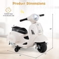 thumbnail image 3 of Costway Kids Ride on Motorcycle with Training Wheels Headlight Horn 6V Battery White, 3 of 9
