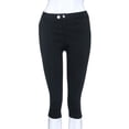 thumbnail image 3 of CEHVOM Mode Femmes Grande Taille Uni Bouton Fermeture Éclair Pantalon Décontracté Mi-Mollet, 3 of 5