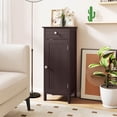 thumbnail image 4 of Costway Bathroom Floor Cabinet Storage Organizer Free-Standing w/ Drawer Brown, 4 of 10