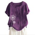thumbnail image 1 of Hauts d'Été pour Femmes,Hauts d'Été pour Femmes,T-Shirt à Col d'Été pour Femmes à Manches Courtes Décontracté Imprimé avec Boutons,Shorts pour Femmes,Hauts d'Été pour Femmes, 1 of 3