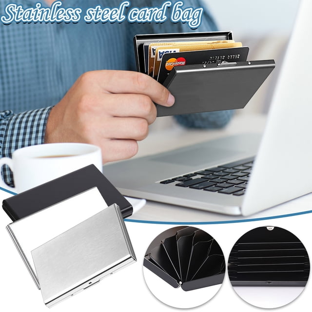 Vaidha RFID Credit Card Protector Slim Metal Wallet Business Card Case For Women Or Men