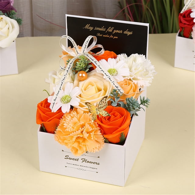 WRKEKC Clearance Mother's Day DIY Soap Flower Gift Rose Box Flower Bundle Wedding Home Holiday Gift