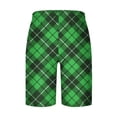thumbnail image 4 of Diufon Men's Casual Shorts Spring Summer Wide Leg Loose Plaid Printed Elastic Waisted Drawstring Sport Shorts, 4 of 4