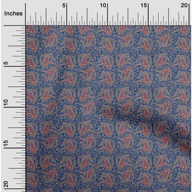oneOone Cotton Silk Fabric Floral & Paisley Block Decor Fabric Printed BTY 42 Inch Wide