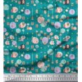 thumbnail image 1 of Soimoi Green Poly Georgette Fabric Dot & Arrow Tribal Print Sewing Fabric Yard 42 Inch Wide, 1 of 5