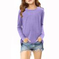 thumbnail image 1 of MeetoTime Girls Long Sleeve Tops Crewneck Solid Color Dressy Tunic Tops Children's Pullover Undershirt, 1 of 5