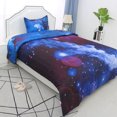 thumbnail image 3 of Unique Bargains 2pcs All-season Down Quilted Comforter Set Twin, Galaxies Dark Blue, 3 of 9